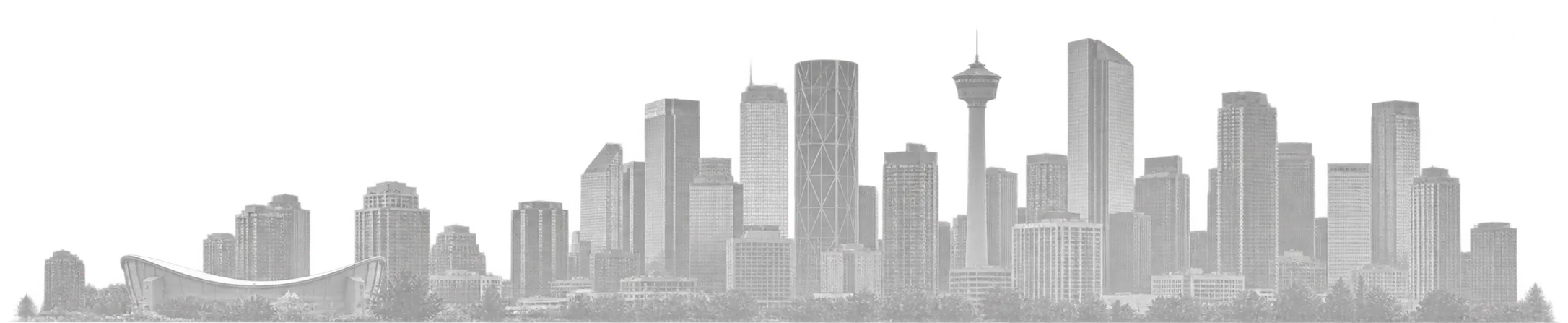 Calgary skyline pale