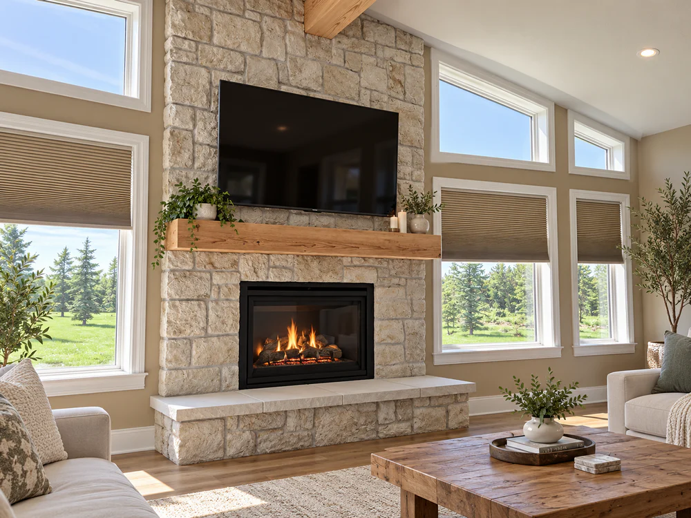 Modern Rustic Fireplace Living Room